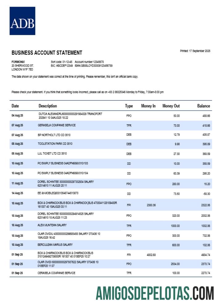 Em branco ADB Firm modelo de extrato de conta Word e PDF (1)